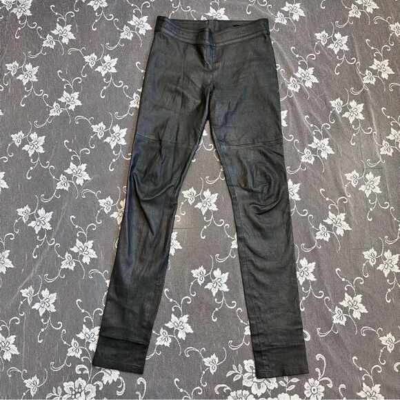 Graham & Spencer Gunmetal Faux Leather Pants - Picture 1 of 15